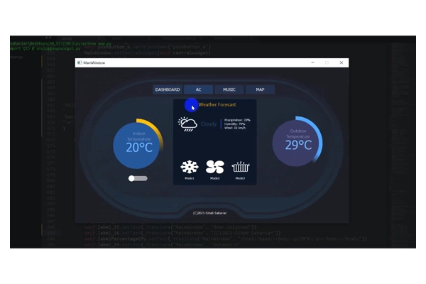 Modern Car Infotainment System GUI Built with Python