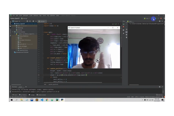 Interactive Hand-Tracking Football Game with Python and OpenCV